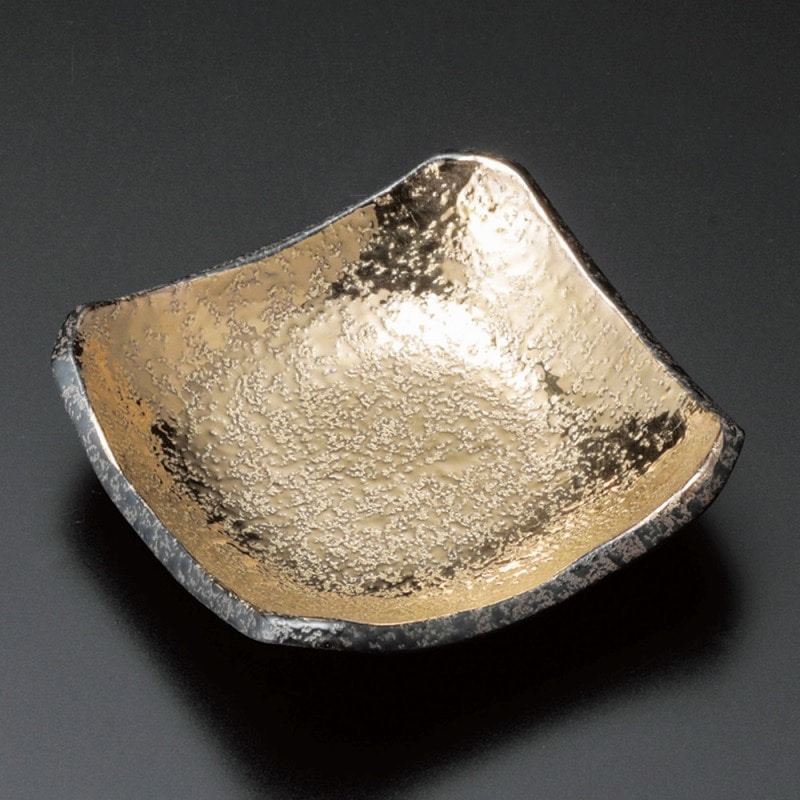 金正陶器 (強)黒ちらし内金塗3.0正角皿 1個（ご注文単位1個）【直送品】