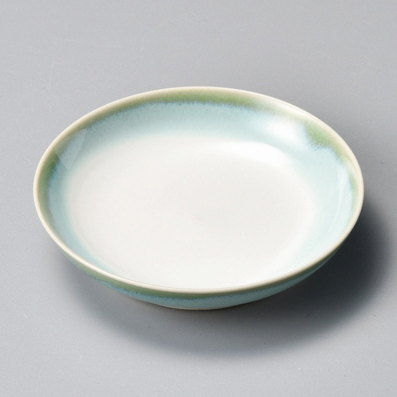 【直送品】金正陶器 淡緑彩3.0丸小皿 1個（ご注文単位1個）