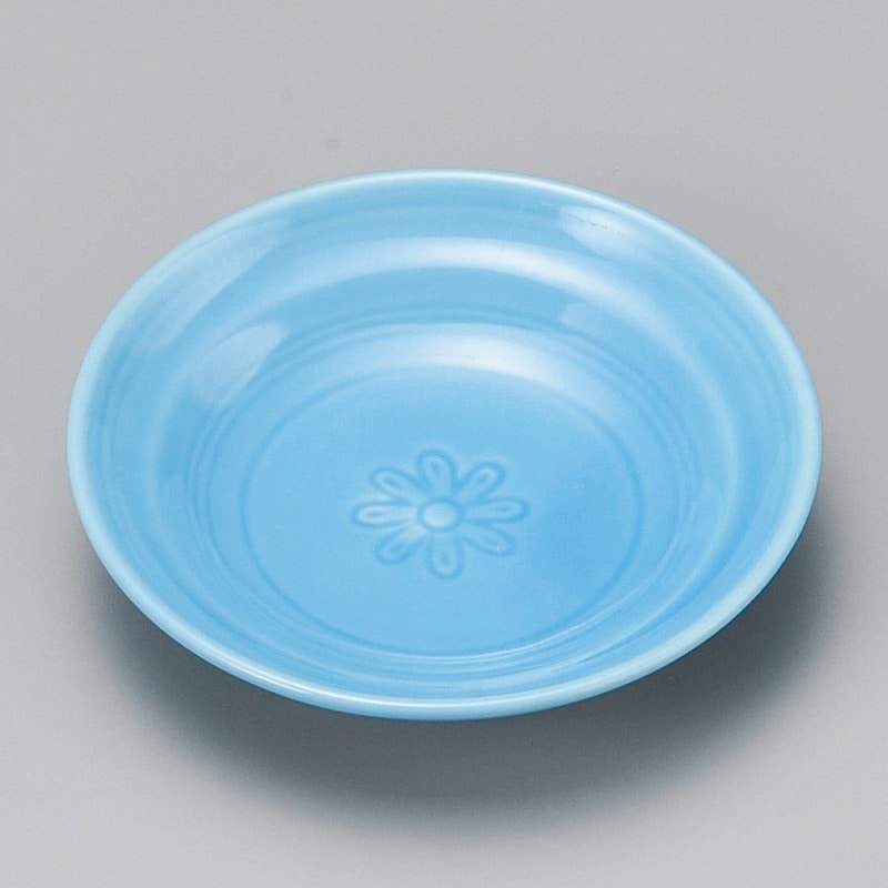 >【直送品】金正陶器 ﾄﾙｺ釉(菊紋)3.5丸皿 1個（ご注文単位1個）