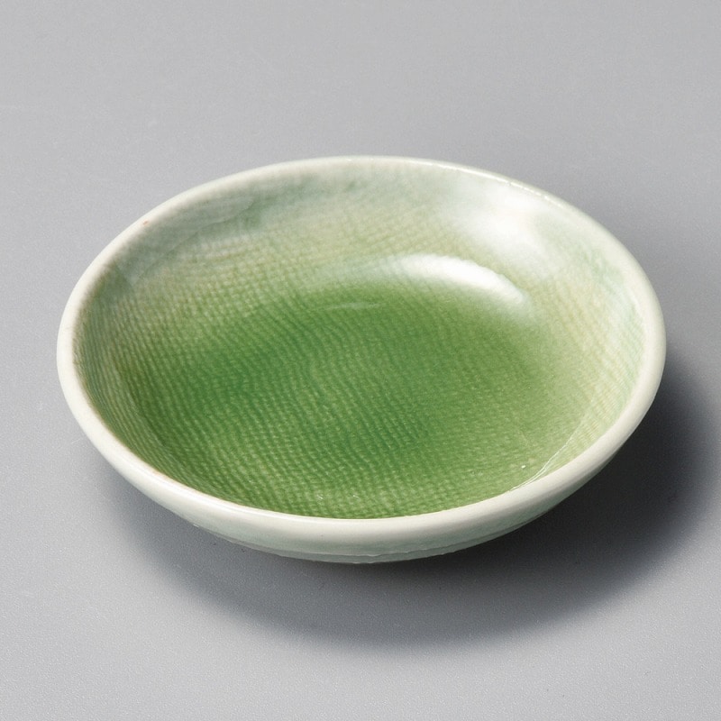 >【直送品】金正陶器 緑青磁3.0丸皿 1個（ご注文単位1個）