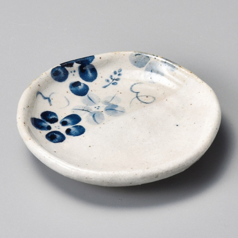 金正陶器 雪化粧藍花3.3丸皿 1個（ご注文単位1個）【直送品】