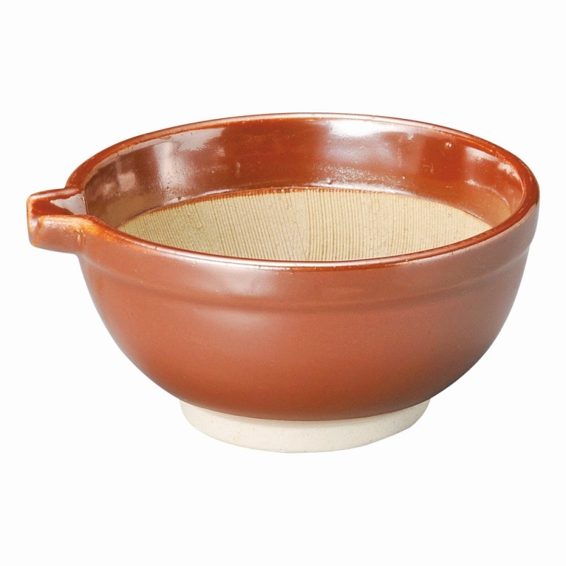 【直送品】金正陶器 茶4寸片口ｽﾘ鉢 1個（ご注文単位1個）