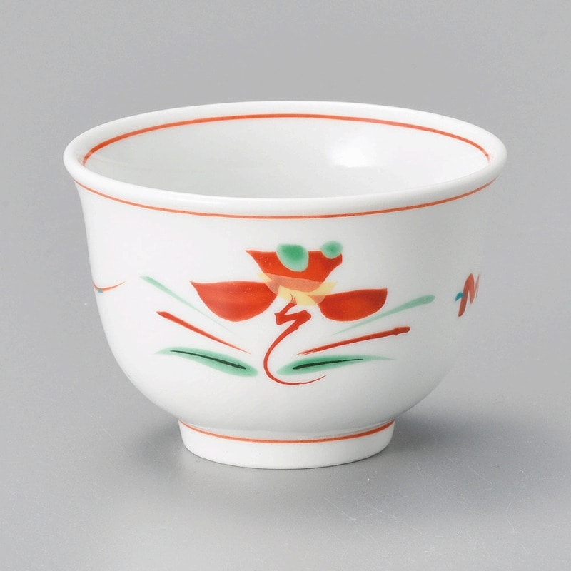 金正陶器 赤絵花紋反煎茶 1個（ご注文単位1個）【直送品】