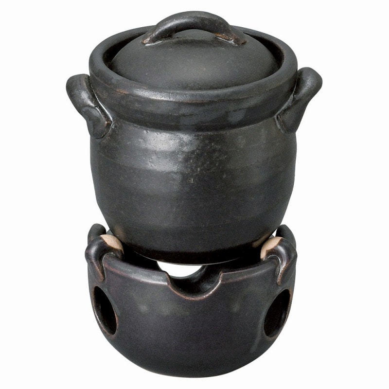 金正陶器 黒釉耐熱ﾐﾆｺﾝﾛ 1個（ご注文単位1個）【直送品】