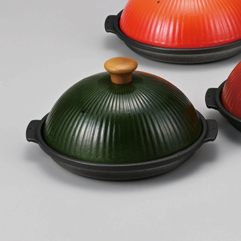 金正陶器 ﾄﾞｰﾑ型蒸鍋(ｵﾘｰﾌﾞ)φ19 1個（ご注文単位1個）【直送品】