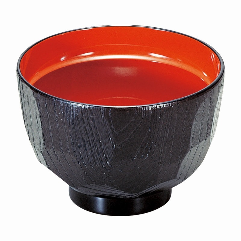 金正陶器 [A]3.2寸亀甲汁椀黒内朱 1個（ご注文単位1個）【直送品】