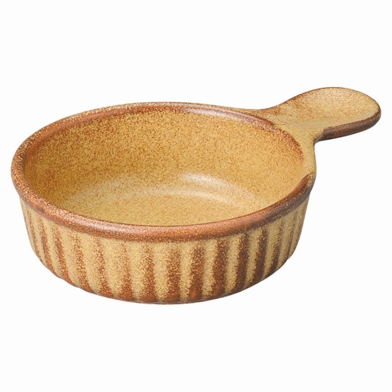 金正陶器 超耐熱（直火ＯＫ）　薄茶手付きアヒージョ 1個（ご注文単位1個）【直送品】