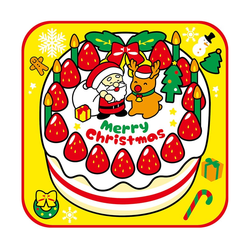 >㈱アーテッククリスマスタオルハンカチ　クリスマスケーキ 1枚（ご注文単位1枚）【直送品】