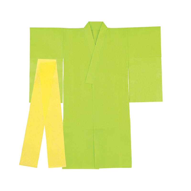 >㈱アーテック衣装ベース着物（おくみ付き）　黄緑 1枚（ご注文単位1枚）【直送品】