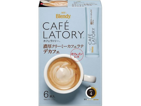 AGFブレンディカフェラトリースティック 濃厚クリーミーカフェラテデカフェ 6本 1箱※軽（ご注文単位1箱)【直送品】