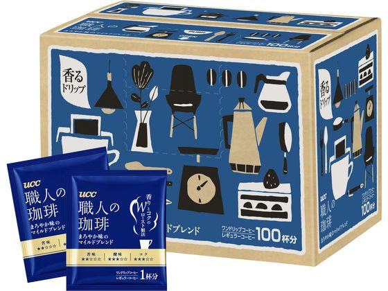 UCC 職人の珈琲ワンドリップ まろやか味のマイルドブレンド100P 1箱※軽（ご注文単位1箱)【直送品】