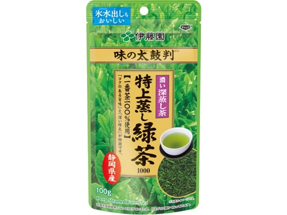 伊藤園 味の太鼓判 特上蒸し緑茶1000 100g 1袋※軽（ご注文単位1袋)【直送品】