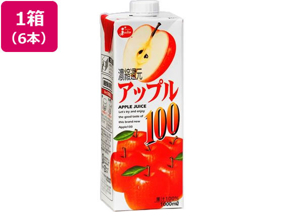 JC ジューシー アップル 100 1L×6本 1箱※軽（ご注文単位1箱)【直送品】