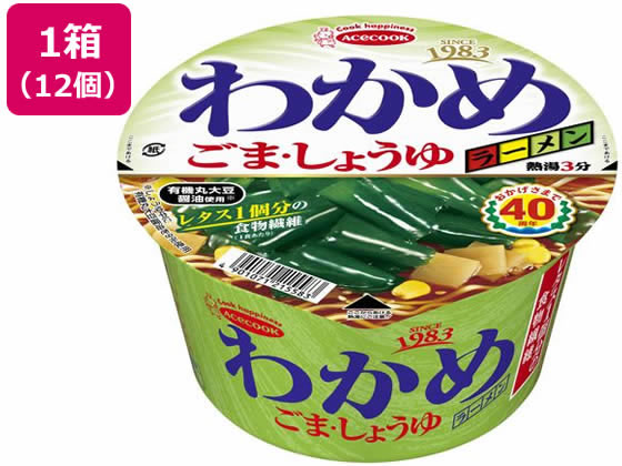 >エースコック わかめラーメン ごま・しょうゆ 93g×12食 1箱※軽（ご注文単位1箱)【直送品】