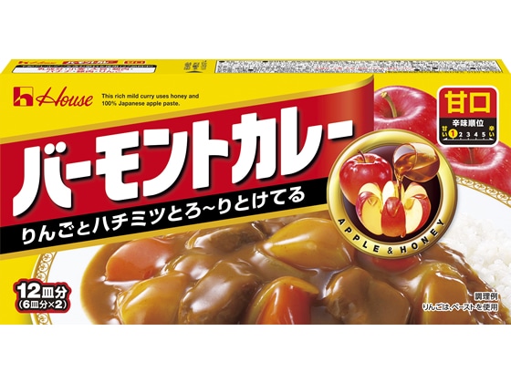 ハウス食品 バーモントカレー 甘口 230g 1箱※軽（ご注文単位1箱)【直送品】