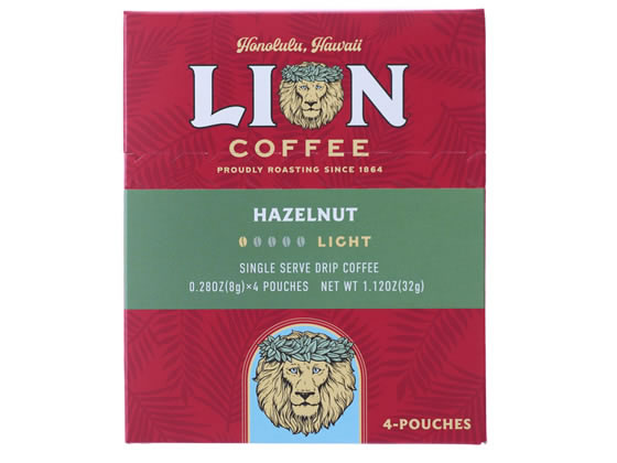 キーコーヒー ライオンコーヒー シングルサーブ ヘーゼルナッツ 8g×4袋 1個※軽（ご注文単位1個）【直送品】