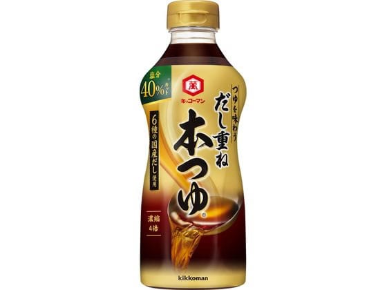 >キッコーマン だし重ね 本つゆ 塩分40%カット 500mL 1本※軽（ご注文単位1本）【直送品】