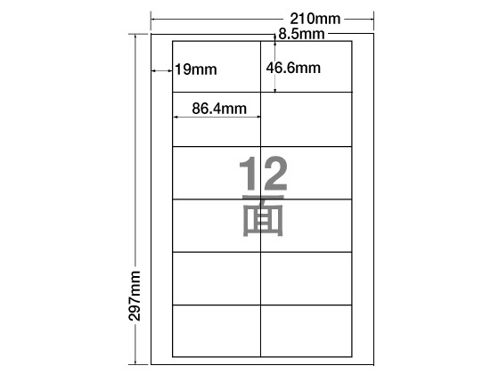 NANA ラベルシールナナワードA4 12面 四辺余白 500枚 LDW12PB 1箱（ご注文単位1箱)【直送品】