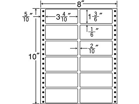 NANA 連続ラベルナナフォーム 8×10インチ 12面 500折 MM8A 1箱（ご注文単位1箱)【直送品】