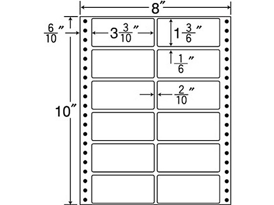 NANA 連続ラベルナナフォーム 8×10インチ 12面 500折 MT8C 1箱（ご注文単位1箱)【直送品】