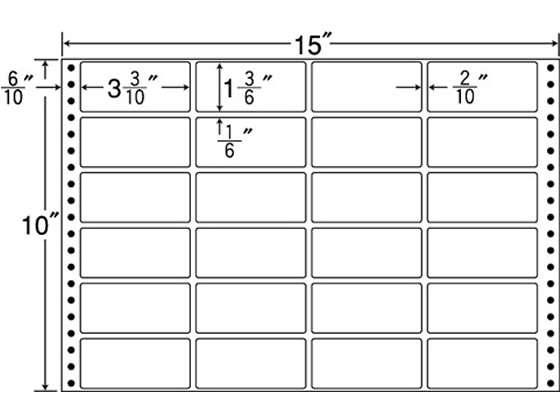 >NANA 連続ラベルナナフォーム 15×10インチ 24面 500折 M15F 1箱（ご注文単位1箱)【直送品】