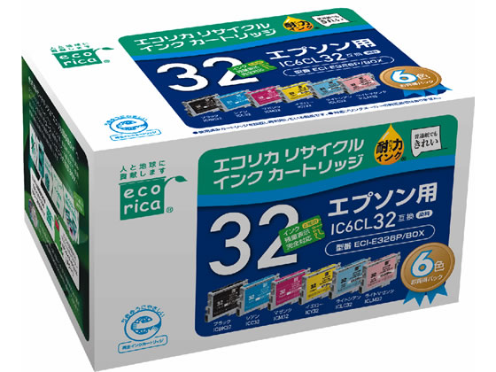 エコリカ エプソン用リサイクルインクカートリッジIC6CL32 1パック（ご注文単位1パック)【直送品】