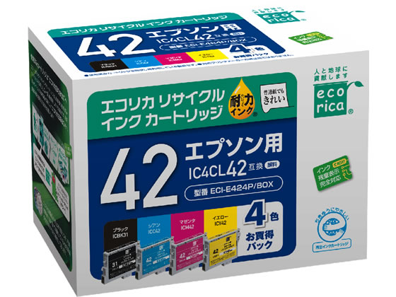 エコリカ エプソン用リサイクルインクカートリッジIC4CL42 1パック（ご注文単位1パック)【直送品】