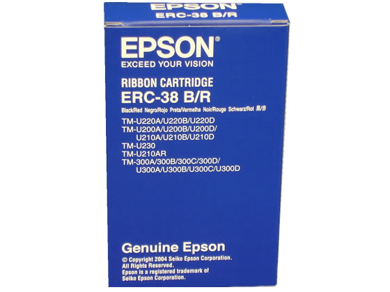 エプソン プリンタリボン黒 赤 ERC-38BR 1本（ご注文単位1本)【直送品】