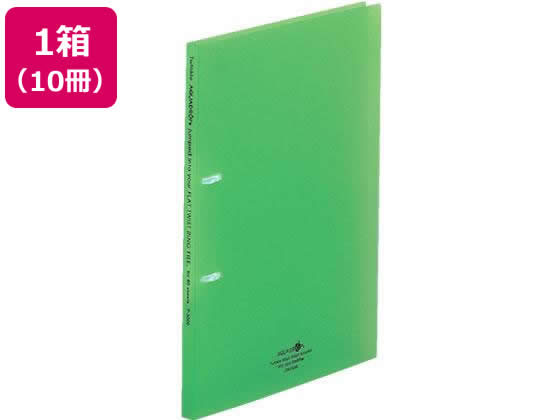 >リヒトラブ フラット・ツイストリングファイル A4タテ背幅16mm黄緑 10冊 1箱（ご注文単位1箱)【直送品】