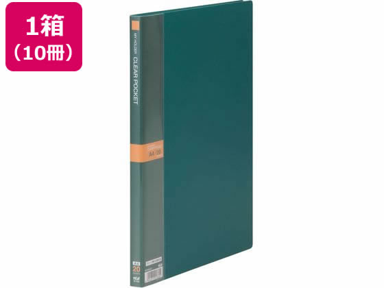 テージー マイホルダー A4 20ポケット モスグリーン 10冊 M-1442-32 1箱（ご注文単位1箱)【直送品】