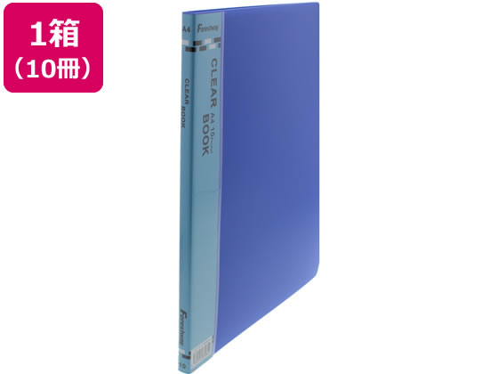 Forestway クリヤーブック A4 10ポケット 青 10冊 1箱（ご注文単位1箱)【直送品】