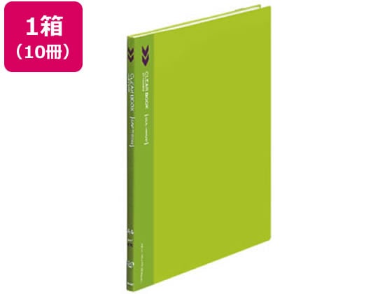 >コクヨ クリヤーブック〈K2〉固定式サイドスローA4 20P 黄緑10冊 1箱（ご注文単位1箱)【直送品】