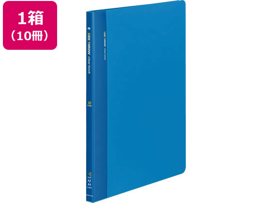 コクヨ クリヤーブック 固定式サイドスローA4 40ポケット 青 10冊 1箱（ご注文単位1箱)【直送品】