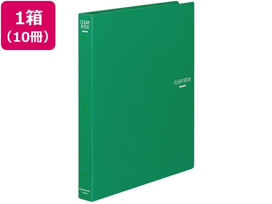 コクヨ クリヤーブック 差替式 A4タテ 30穴 背幅34mm 緑 10冊 1箱（ご注文単位1箱)【直送品】