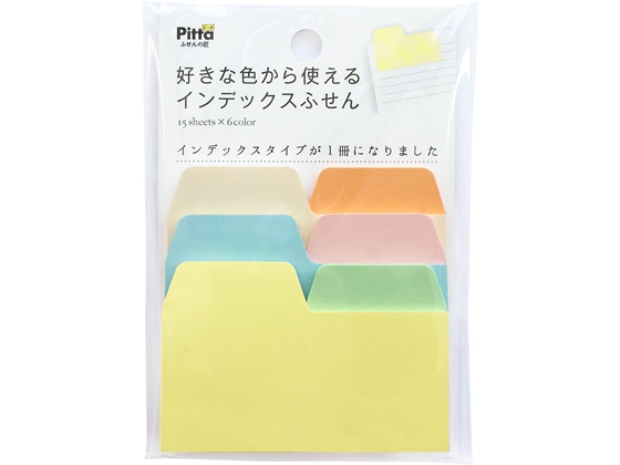 C.L.C. 好きな色から使えるインデックスフセンパステル6色×15枚 1冊（ご注文単位1冊)【直送品】