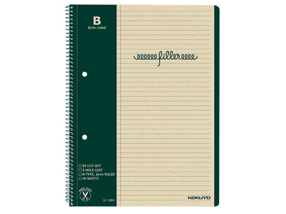 コクヨ フィラーノート B5 B罫 マージン罫入 ス-10BN 1冊（ご注文単位1冊)【直送品】