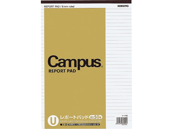 >コクヨ レポート箋 U罫 太横罫 A4 厚口 50枚 レ-116U 1冊（ご注文単位1冊)【直送品】