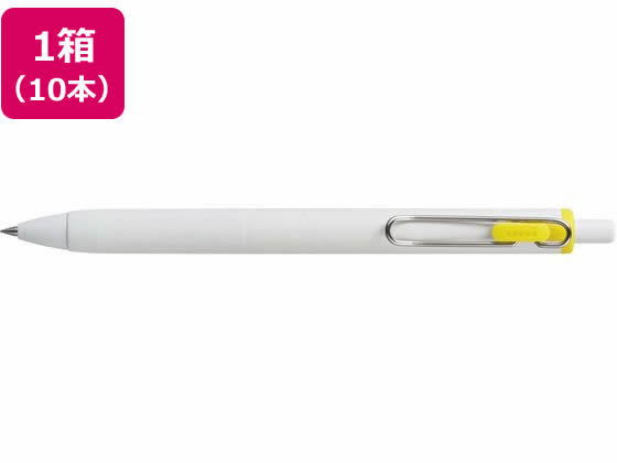 >三菱鉛筆 ユニボールワン 0.38mm イエロー 10本 UMNS38.2 1箱（ご注文単位1箱)【直送品】