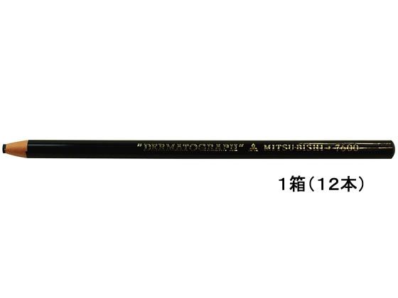 >三菱鉛筆 油性ダーマト グラフ 黒 12本 K7600.24 1打（ご注文単位1打)【直送品】