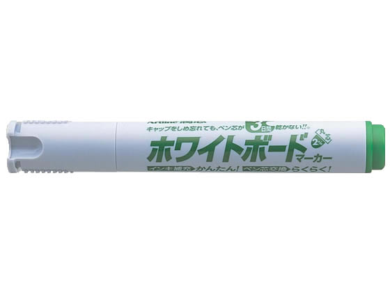 シヤチハタ アートライン 潤芯ホワイトボードマーカー 丸芯 緑 K-527 1本（ご注文単位1本)【直送品】