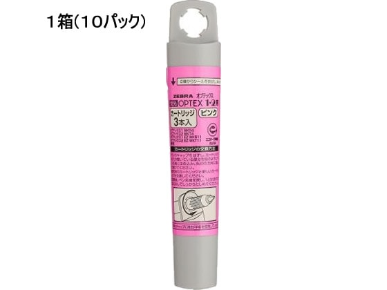 ゼブラ 蛍光オプテックス1・2用カートリッジ ピンク(30本入) RWK8-P 1箱（ご注文単位1箱)【直送品】