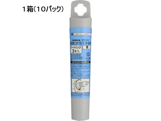 ゼブラ 蛍光オプテックス1・2用カートリッジ 青(30本入) RWK8-BL 1箱（ご注文単位1箱)【直送品】