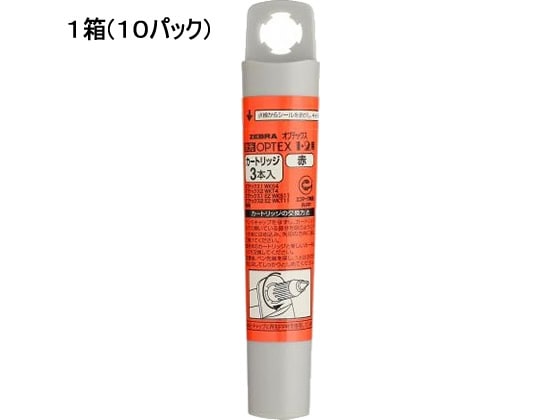 ゼブラ 蛍光オプテックス1・2用カートリッジ 赤(30本入) RWK8-R 1箱（ご注文単位1箱)【直送品】