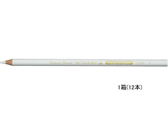 三菱鉛筆 ポリカラー(色鉛筆) 白 12本 K7500.1 1打（ご注文単位1打)【直送品】