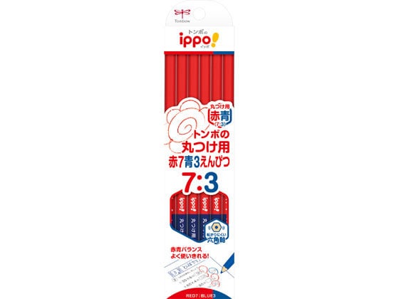 >トンボ鉛筆 赤青鉛筆 7:3 丸つけ用 12本 CV-KIVP7 3 1打（ご注文単位1打)【直送品】