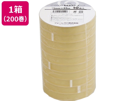 【直送品】Goono セロハンテープ 15mm×35m 200巻 1箱（ご注文単位1箱)
