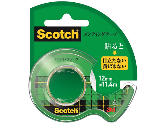 >【直送品】3M スコッチ メンディングテープ 小巻 12mm ディスペンサー付 CM-12 1個（ご注文単位1個)