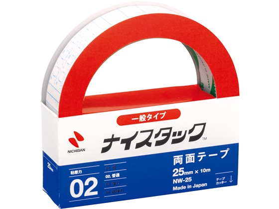 >【直送品】ニチバン 再生紙両面テープ ナイスタック レギュラーサイズ NW-25 1個（ご注文単位1個)