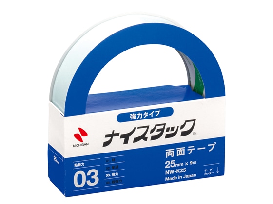 ニチバン 両面テープ ナイスタック 強力 25mm×9m NW-K25 1巻（ご注文単位1巻)【直送品】