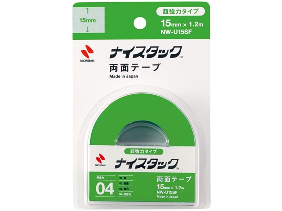 【直送品】ニチバン 両面テープ 超強力タイプ 15×1.2 NW-U15SF 1個（ご注文単位1個)